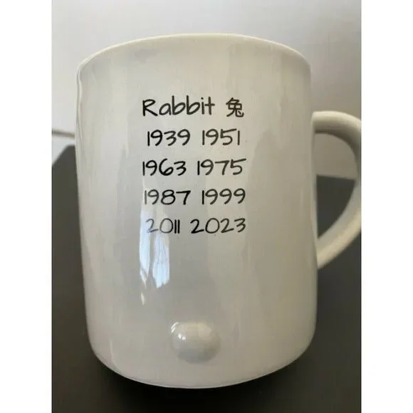 Zodiac Rabbit Mug Designed By Vanessa small chip on ear - Picture 3 of 4